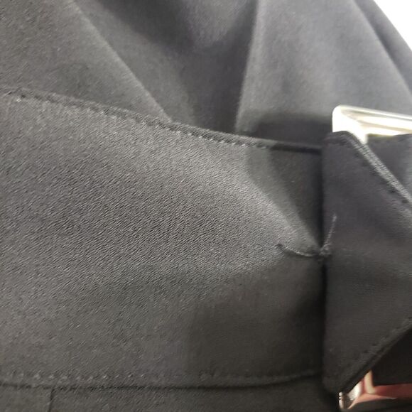 Jennifer Lopez Womens Pants Size 2 Black Cropped Dress Buckles Wide Leg Pockets - Picture 12 of 12